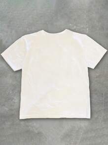 Glimmora Women's Casual Cat Print Round Neck T-Shirt, Summer - White - View 2