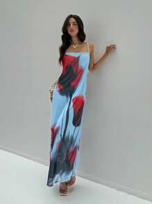 Aloruh Vestido sin mangas con estampado floral para mujer de vacaciones