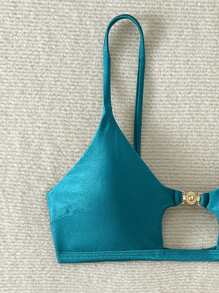 Swim SXY Áo bikini thời trang và gợi cảm bằng vải kim loại màu xanh lá cây dành cho nữ cho lễ hội âm nhạc bãi biển - màu xanh lá - Xem 5