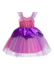 SHEIN Glamorique Kids Young Girls Mermaid Princess Formal Dress Princess Outfitkids Party Outfitblue Outfits For Girls Girls Birthday Outfit Sets Purple Outfits For Girls Princess Outfit Girls Girls Dress Up Clothes Fall Winter