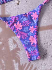 Elavelle Bộ đồ bơi bikini gợi cảm dây mảnh, họa tiết hoa mùa xuân cho nữ, trang phục đi biển mùa hè - Nhiều màu - Xem 7