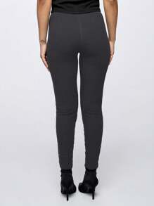 SUMWON WOMEN Pantalones de cintura alta acanalados, pantalones de loungewear de otoño e invierno, ajuste delgado, fondo elástico