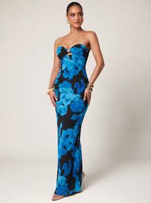 Silquee Women's Floral Print Backless Bodycon Strapless Dress, Summer, Summer Outfits For Women, Summer Clothes, Beach Outfits For Women, Classy Outfits For Women, Summer Dresses For Women, Beach Cover Up Women, Graduation Outfit, Graduation Dress, Flowy Dress, Sun Dresses For Women/ Elegant Dresses For Women, Cruise Outfits Women, Ibiza Outfits, Rave Outfits Festival/ Rave, Festival Summer Festival Beach Vacation