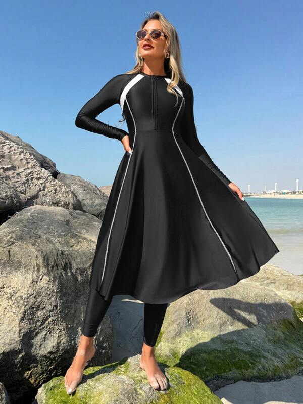 Swim Mulvari Women's Long Sleeve Rash Guard, Fashionable For Summer