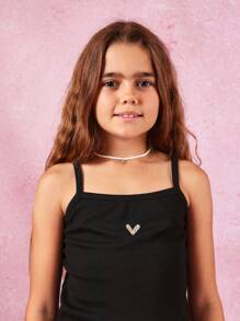 SUMWON Ribbed Black Tank Top And Leopard Print Wide Leg Summer Pants Ruffle Hem Party Festival Girls Outfit Set - Multicolor - View 5