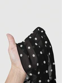 ROMWE Áo ba lỗ cổ yếm in họa tiết chấm bi phong cách Y2K gợi cảm cỡ lớn cho nữ - Nhiều màu - Xem 6