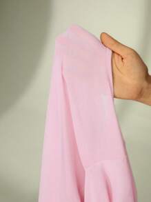 SHEIN Tall See Through Mesh Bodysuit Without Lingerie - Pink - View 7