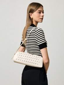 SHECARRY Women Simple Fashionable Casual Daily Use Shoulder Bag - Beige - View 6