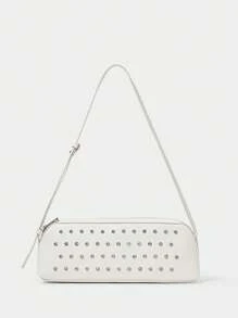 SHECARRY Women Simple Fashionable Casual Daily Use Shoulder Bag - Beige - View 2