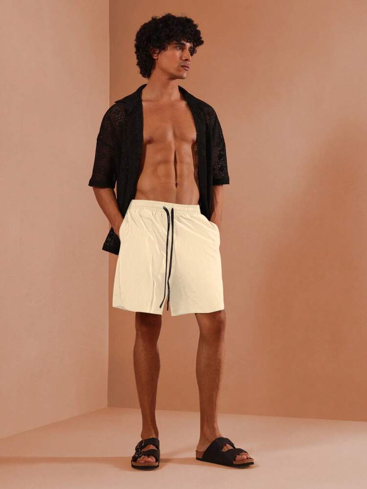 Premium Athletic Beach Shorts With Elastic Drawstring