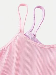 BloomMama Tween Girls'  Pastel Rib Cami Vest Top 2 Pack (8-12yrs)