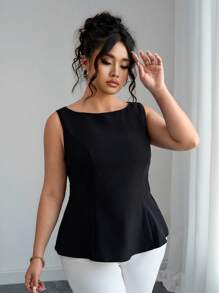 Elenzga Camisa sin mangas con espalda descubierta para mujer de talla grande, de moda para el verano