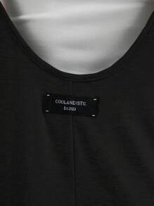 Coolane 女款夏秋復古外出基礎約會運動休閒風黑色純棉長洋裝 - 黑色 - 查看 5