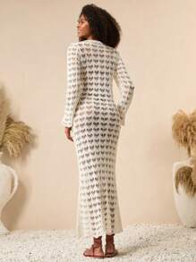 Bóhologie Robe longue en tricot avec laçage au dos