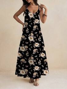 Glamance Anis Illustration Women Plus Size Sleeveless Long Dress, Fashionable For Summer Business Casual Woman Office Outfits For Women Hawaii Outfits Women