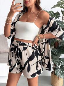 SHEIN Maternity Two Pieces Suits - Apricot - View 1