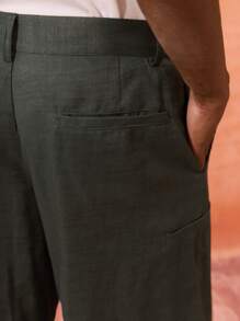 Maija Pantalones casuales verde salvia con diseño de cintura elástica y bolsillos laterales para hombres, verano 2025. Elegantes y románticos, apropiados para invitados de boda, oficina, aeropuerto, playa, festivales de música y vida diaria - Gris - Ver 6