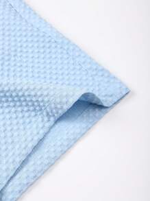 Manfinity KASUA Manfinity Swimmode Men's Color Block Short Sleeve Shirt And Shorts Set Men Swim Trunks Textured Fabric Men Swim Trunks Men's Summer Casual Solid Color Textured Shirt & Shorts Set Men Swim Trunks Men Swim Trunks