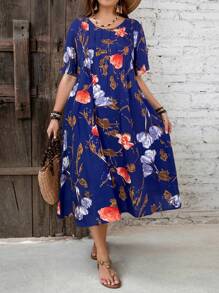 EMERY ROSE Vestido de verano con bolsillo para talla grande, de moda para usar en verano