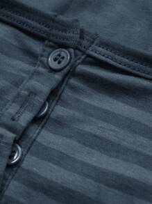 DAZY 女式前扣长袖条纹休闲衬衫，日常穿着，女式短款上衣，秋装