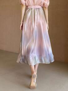 DAZY Ombre Color A-Line Long Elegant Women Summer Skirt