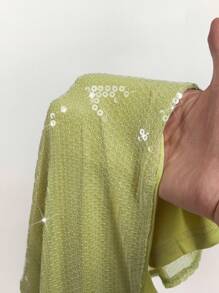 Amplova Robe de femme minimaliste et sexy à fente haute avec sequins