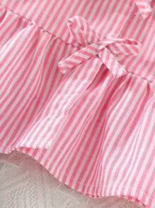 Baby Girls' Woven Striped Sleeveless Top And Fashion Pants Set, Summer