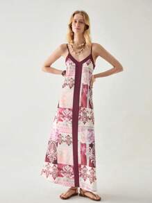 Florisole Bohemian Style Camisole Casual Vacation Dress - Multicolor - View 1