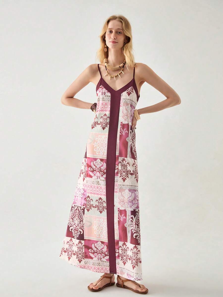 Florisole Bohemian Style Camisole Casual Vacation Dress - Multicolor - View 1
