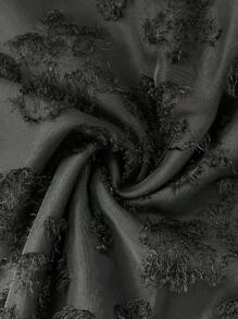 SHEIN LUNE 大码女式度假提花宽松细肩带背心 - 黑色 - 查看 5