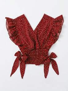 Breezaya 女士衬衫 - 酒紅色 - 查看 5