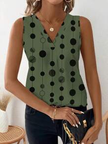 SHEIN Clasi Women's Floral Print V-Neck Sleeveless Casual Tank Top - Multicolor - View 5