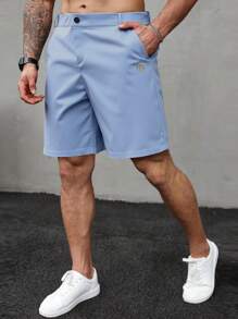 Manfinity Homme Quần short thời trang mới đa chức năng ống thẳng thường ngày 5 inch cho nam, Quần áo nam, Trang phục mùa hè cho nam - Màu xanh lam - Xem 3