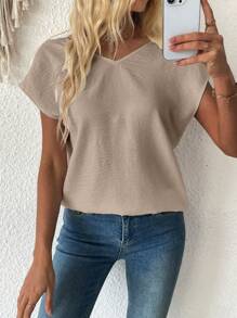 SHEIN LUNE Women's Woven Backless Casual Blouse For Summer