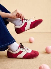CUCCOO EASI Women Casual Sports Shoes, White Thick-Soled Sneakers, Flat Sports Shoes