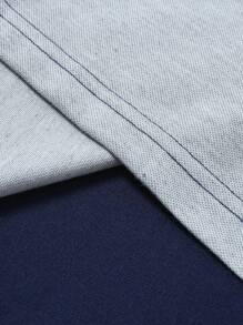 Manfinity Homme Men's Letter Print Color Block Short Sleeve Casual Commuting Polo Shirt - Multicolor - View 4