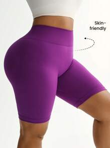 Rhythm Era Shorts deportivos sin costuras para mujer talla grande, de moda para el verano - Morado - Ver 4