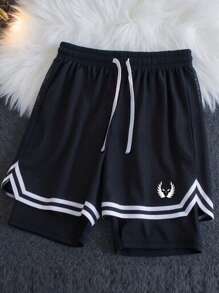 Manfinity Sport Corelite Men's Black Athletic Shorts: Quick-Drying Fabric, Comfortable Fit, And Stylish Design For Basketball And Training - Black - View 3