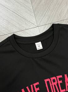 SHEIN 2pcs Set Casual Teen Boys Short Sleeve T-Shirt And Shorts Outfit, Street Punk Rock Style, Suitable For Spring/Summer, Festivals, Parties - Black - View 7