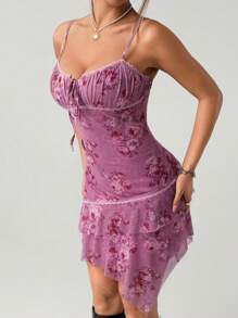 SHEIN ICON Vestido mini estampado para mujer, de moda para el verano - Multicolor - Ver 1