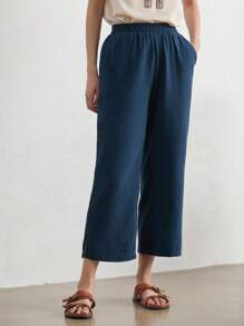 EMERY ROSE Pantaloni lunghi di colore unito alla moda da donna, adatti per l'estate