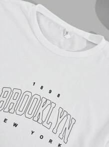 RueChic Ensemble deux-pièces t-shirt régulier à imprimé lettrage et short en coton pour hommes