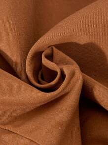 男童时尚休闲织带纯色短裤 - 棕色 - 查看 6