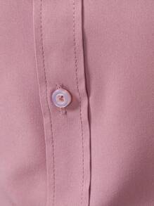Calvornis Men's Minimalist Casual Button Front Long Sleeve Shirt, Commuter Style Plain Shirts, Fall - Dusty Pink - View 3
