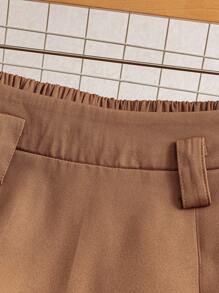 Franclia Jupe mi-longue plissée en patchwork kaki régulier pour femme, portée élégante et décontractée pour le travail, les vacances, l'école, la famille, multifonctionnelle pour le printemps/été