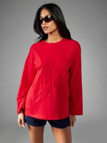 Missguided x Playboy Maglia lavorata a maglia in stile college, con applicazione di numeri, abbigliamento casual sportivo a maniche lunghe, vestibilità ampia, adatto all'autunno e all'inverno