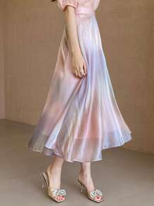 DAZY Ombre Color A-Line Long Elegant Women Summer Skirt