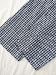 SHEIN Elladie kids Young Girl Plaid Cherry Embroidered Wide Leg Jumpsuit With Suspenders - Multicolor - View 6