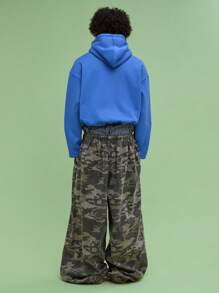 COUREZ Pantalones holgados tipo globo de camuflaje unisex para hombres y mujeres, estilo vintage Y2K 100% algodón
