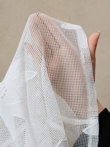 Anewsta 2 piezas Conjunto de playa o calle elegante y casual con flores grandes 3D bordadas huecas en color marrón, adecuado para primavera y verano